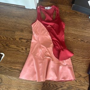 Stella McCartney x Adidas Pink & Red Ruffle Athletic Tennis Mini Dress Small EUC
